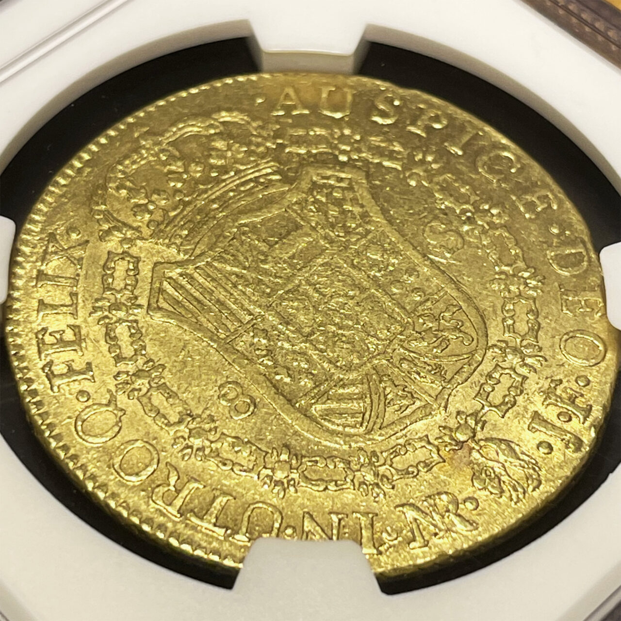 1810年 スペイン領コロンビア フェルナンド7世 8エスクード 金貨 NGC 