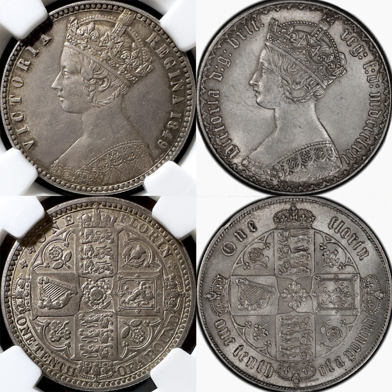 ☆希少 ゴッドレスフローリン☆ 1849年 イギリス ヴィクトリア女王