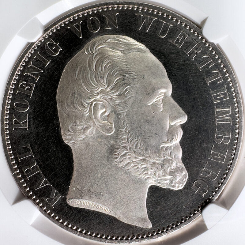 1871年 ドイツ ヴュルテンベルク ウルム大聖堂 カール1世 2ターラー 