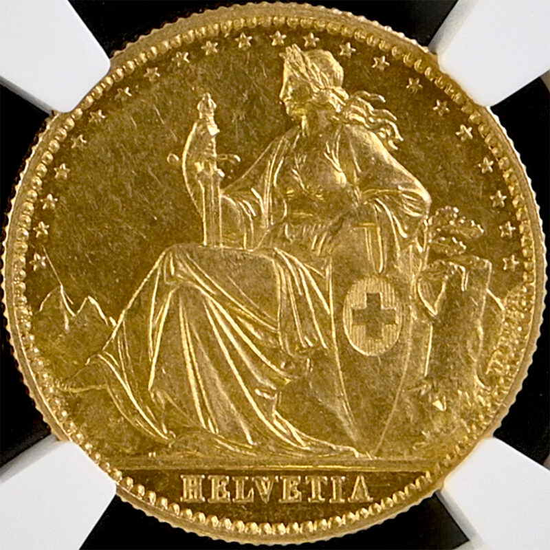1882年 ベルギー レオポルド2世 20フラン金貨 PCGS MS66 NGC ベルギー