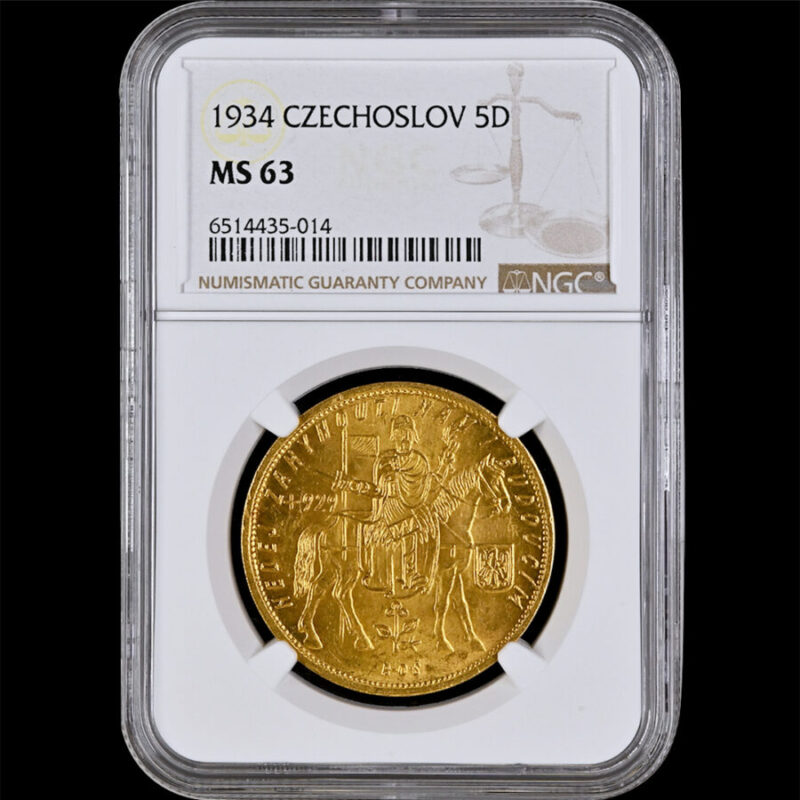 1925年 チェコスロバキア共和国 ダカット金貨 NGC MS64 聖ヴァーツラフ 