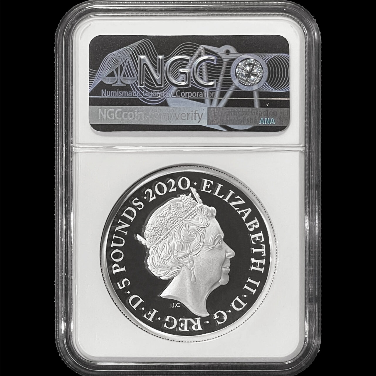 2020年 イギリス 英国 スリーグレイセス 2オンス 5ポンド 銀貨 NGC PF70 ULTRA CAMEO First Releases /COA  元箱付き - BeEraCoins NGC - コレクション